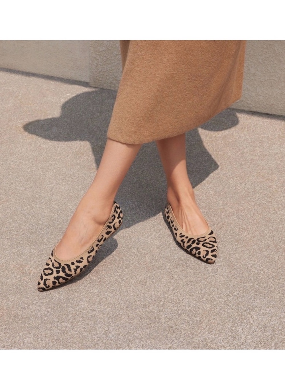 VIVAIA Aria 5º Pointed-Toe Water-Repellent Flats Leopard Print EU/
43 US/11